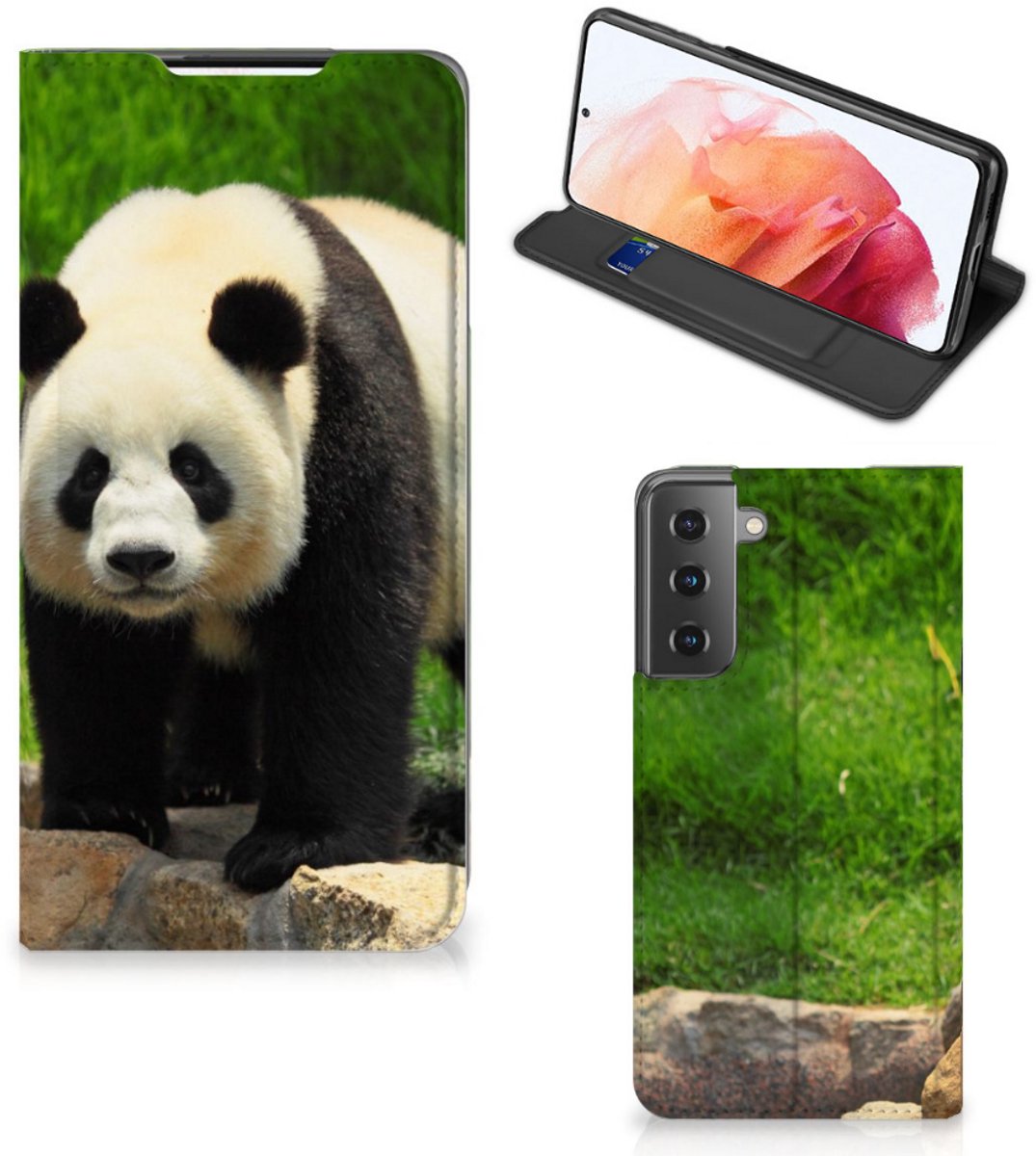 Standcase Hoesje voor Samsung Galaxy S21 Hoesje maken Panda