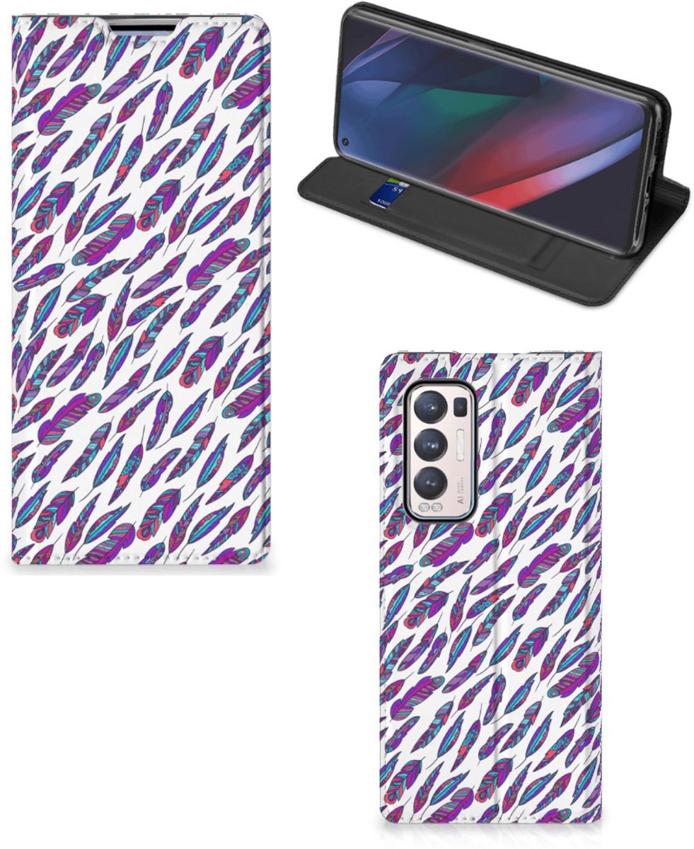 OPPO Find X3 Neo Hoesje met Magneet Feathers Color