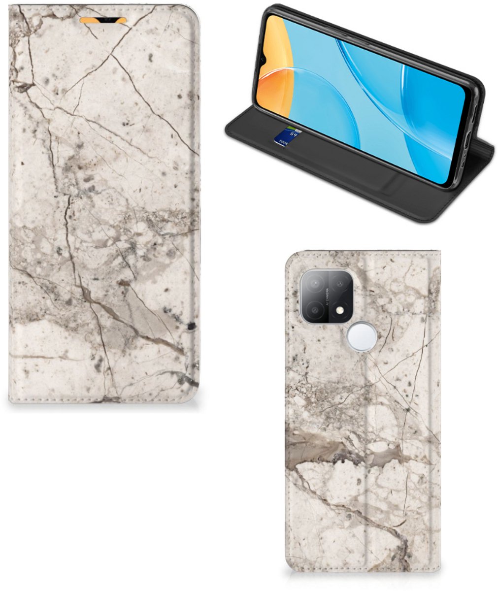 OPPO A15 Standcase Marmer Beige