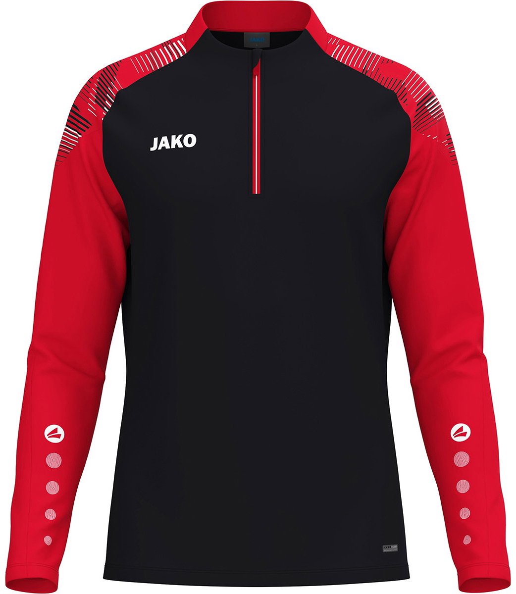 Jako Sonic Ziptop Heren - Zwart / Rood | Maat: 3XL