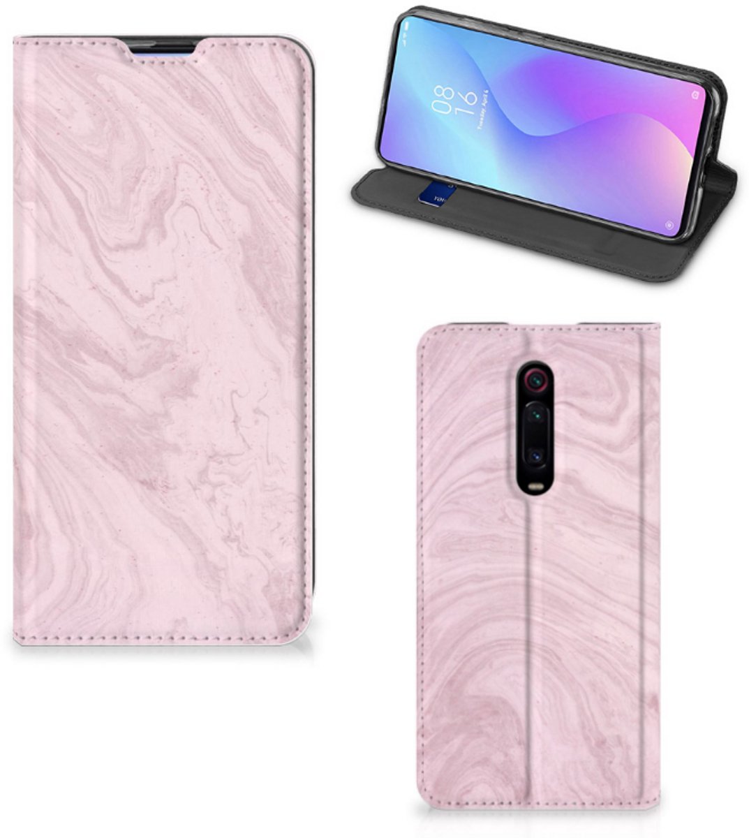 Xiaomi Redmi K20 Pro Standcase Marble Pink - Origineel Cadeau Vriendin