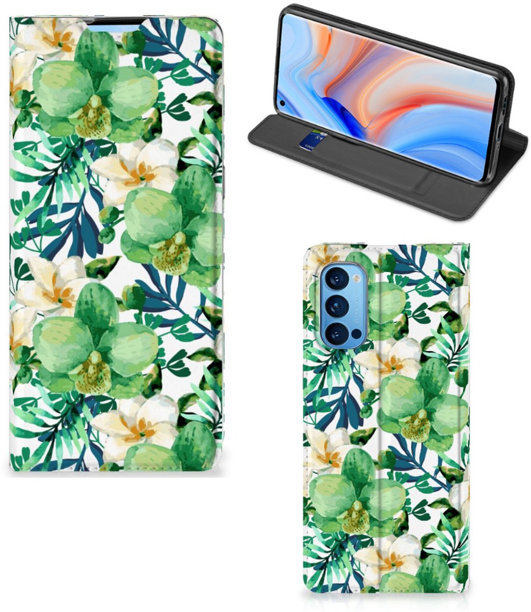 OPPO Reno4 Pro 5G Smart Cover Orchidee Groen