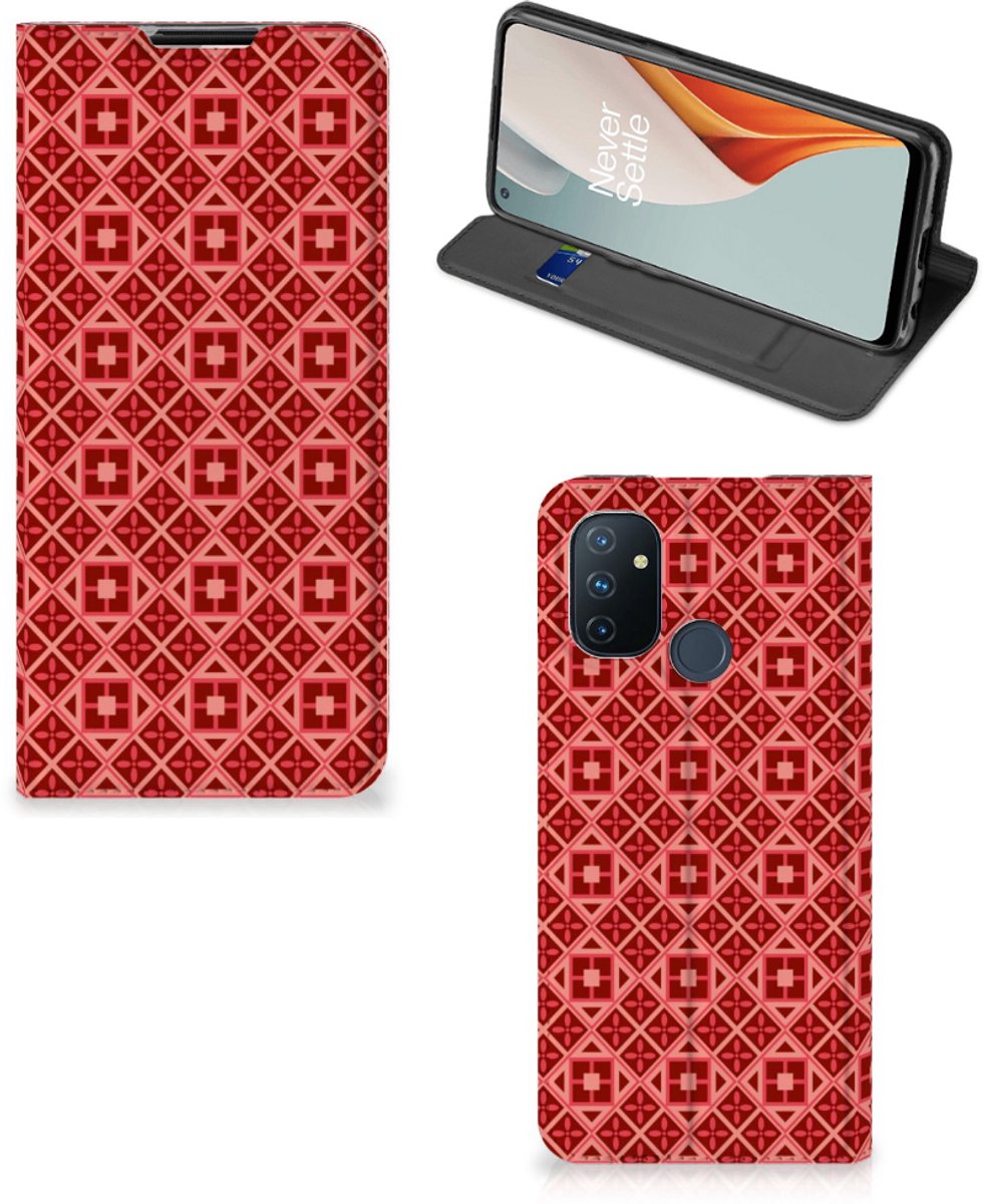 OnePlus Nord N100 Hoesje met Magneet Batik Rood
