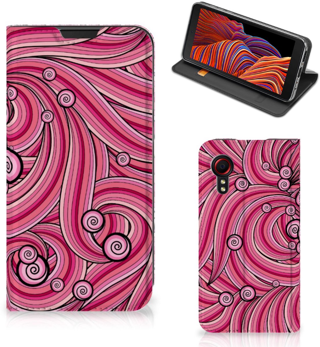 Samsung Galaxy Xcover 5 Bookcase Swirl Pink