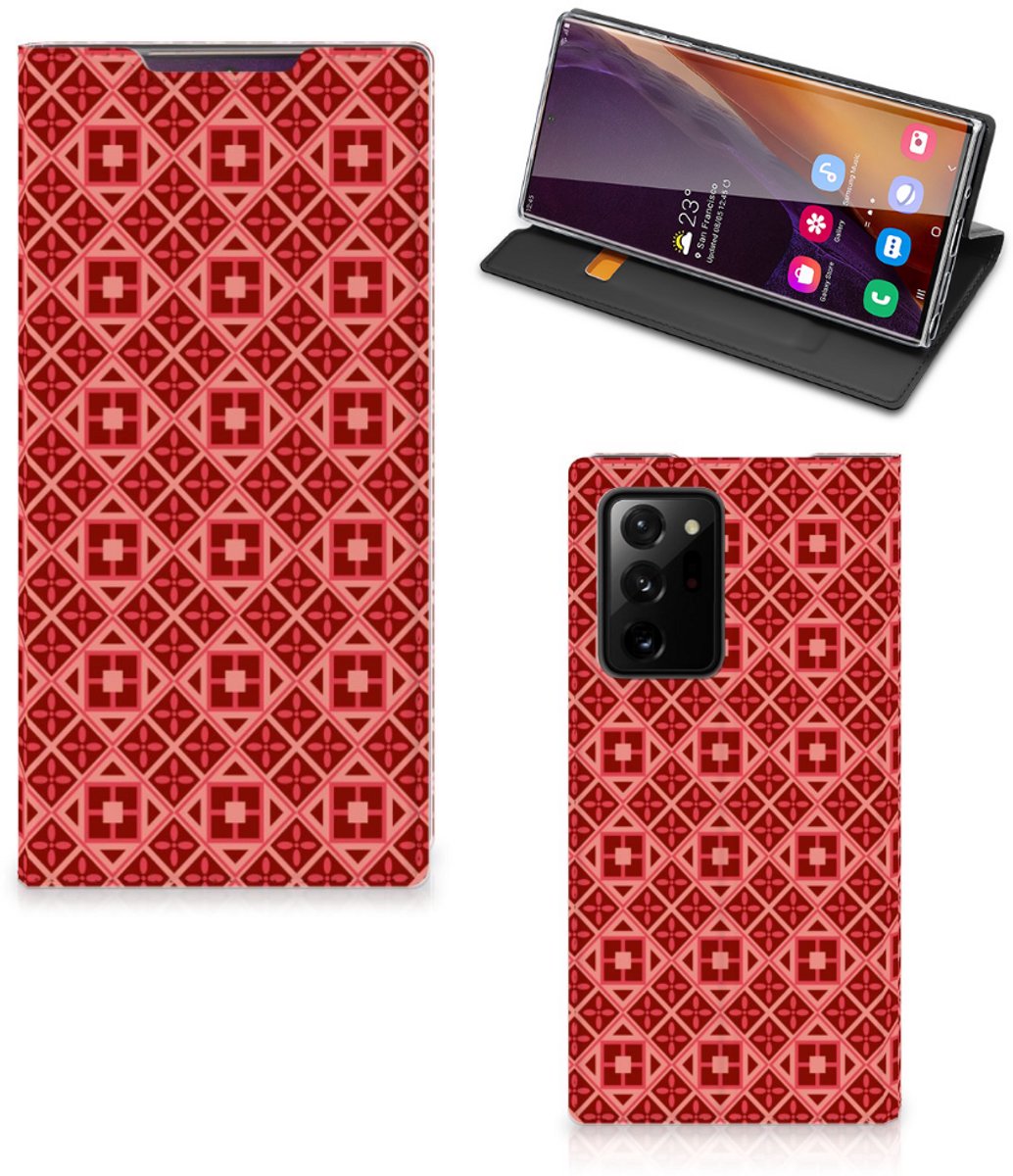 Samsung Galaxy Note 20 Ultra Hoesje met Magneet Batik Rood