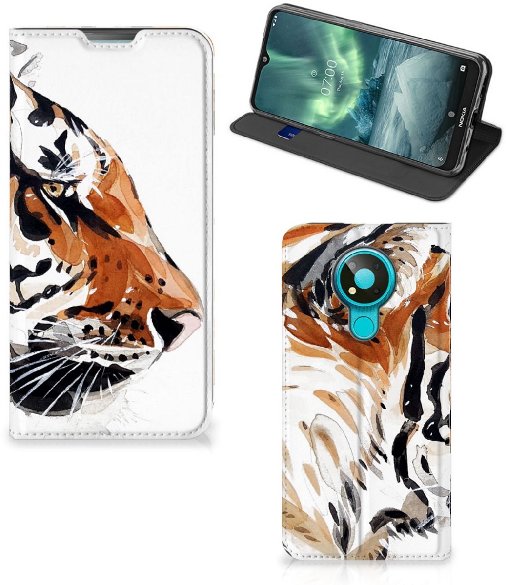 Bookcase Nokia 3.4 Watercolor Tiger