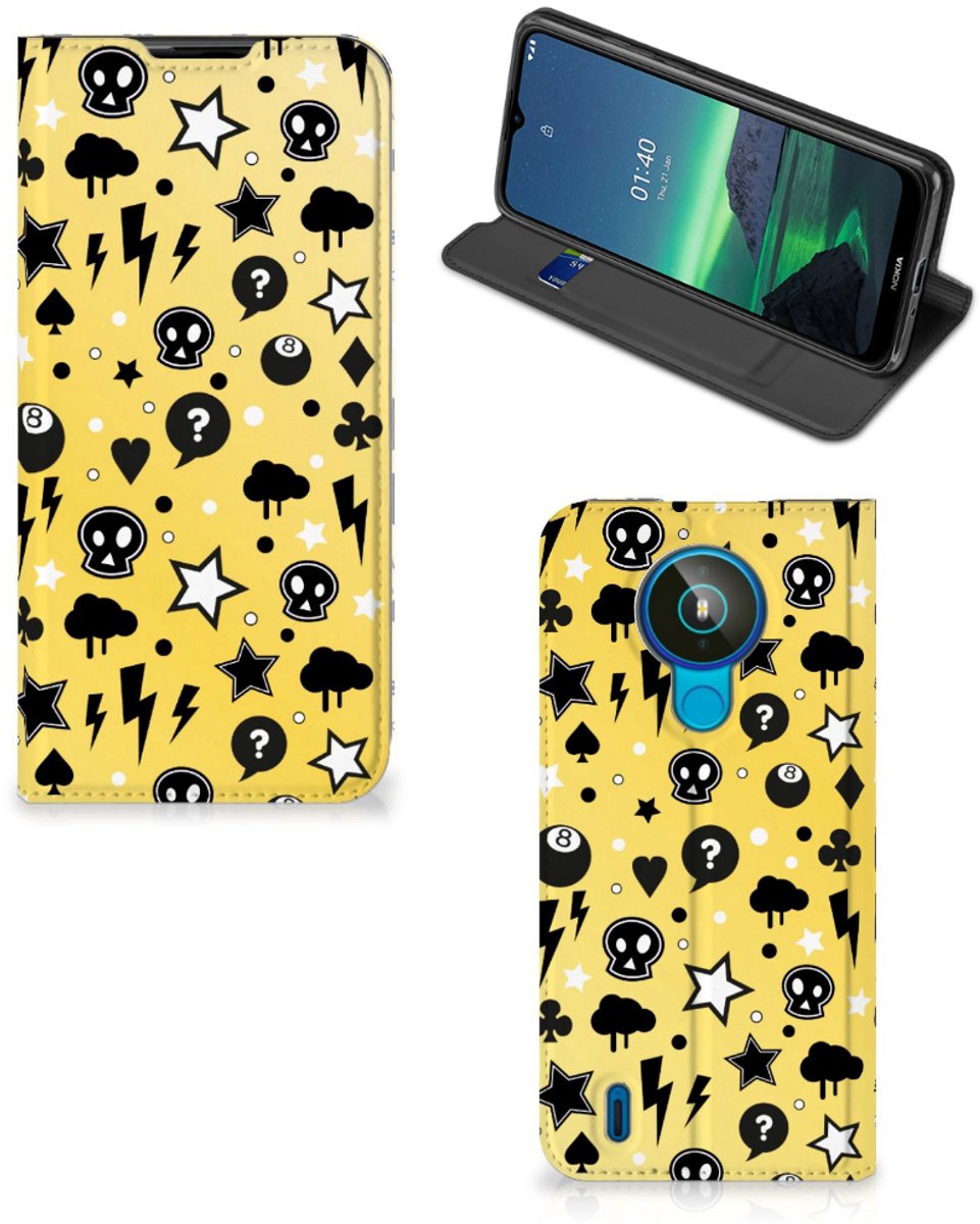 Book Case voor Mobiel BookCase Nokia 1.4 Punk Geel