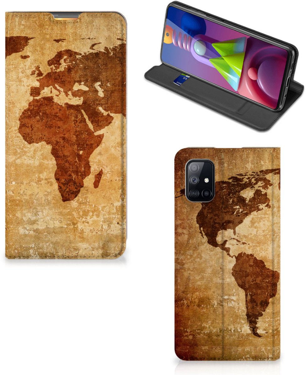 Samsung Galaxy M51 Book Cover Wereldkaart