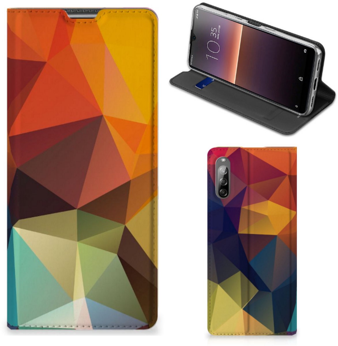 Sony Xperia L4 Stand Case Polygon Color