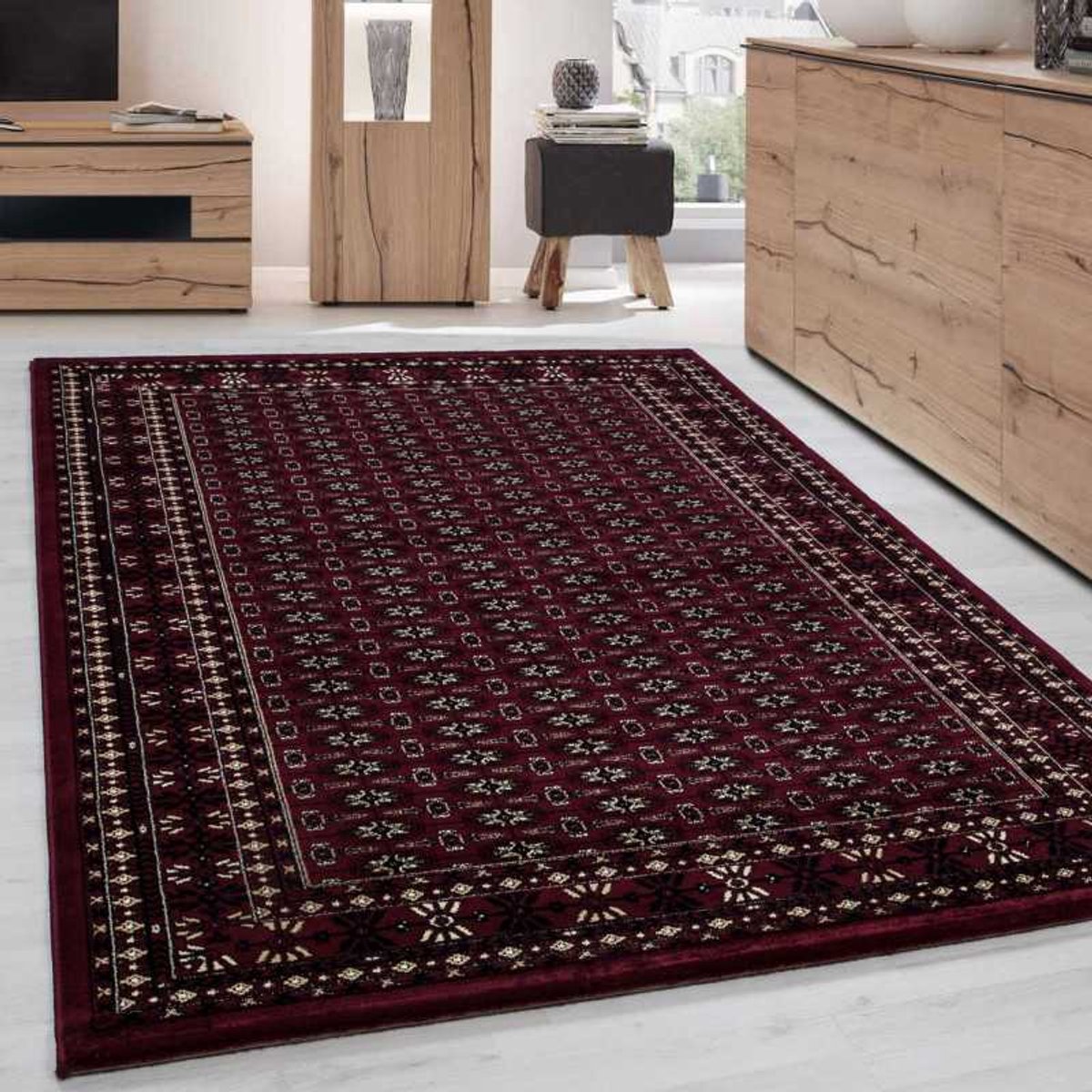 TapisTrend Oosters tapijt Zwart-rood 80x150 cm Klassiek Marrakesh 0351