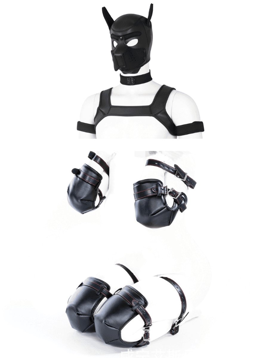 Pet play Deluxe 12 Delige Dog Puppy Set - Roleplay - kinky - luxe set - kwaliteits set - kinky - Zwart - Woeefff — cadeau in Cadeau-ideeën - foto 2