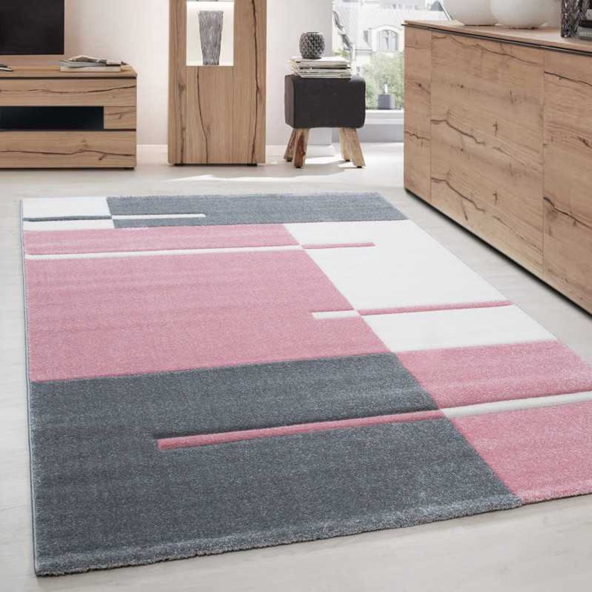 TapisTrend Designer tapijt Roze 160x230 cm Modern 3D- met contourgesneden design, Hawaii 1310