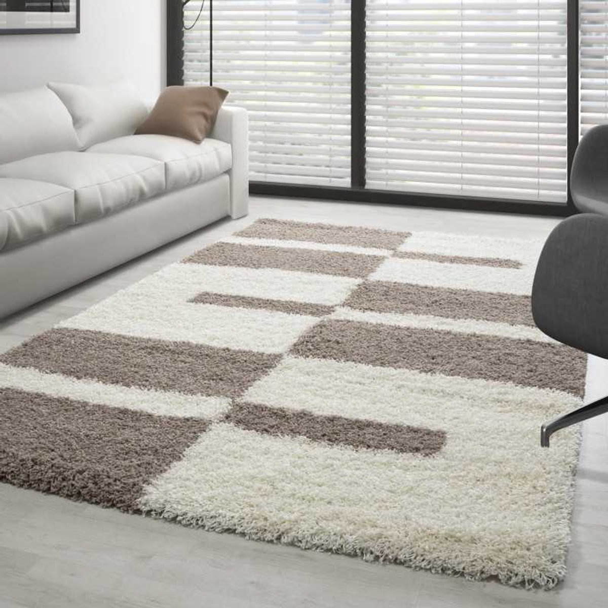 TapisTrend Harig tapijt Beige 80x250 cm Gala Shaggy, Langpolig