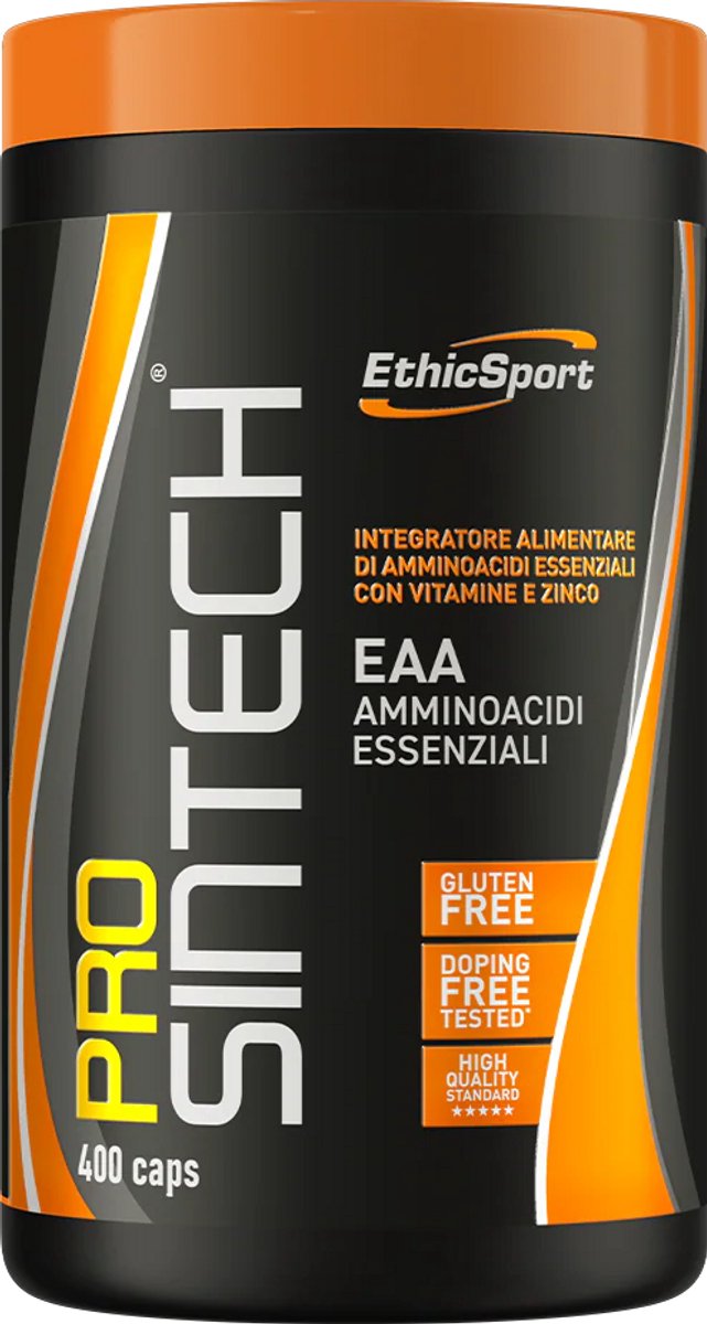 EthicSport Prosintech® 400 Capsules – Essential Amino Acids (EAA + BCAA) with Zinc & Vitamins B6/B1 – Muscle Recovery & Performance