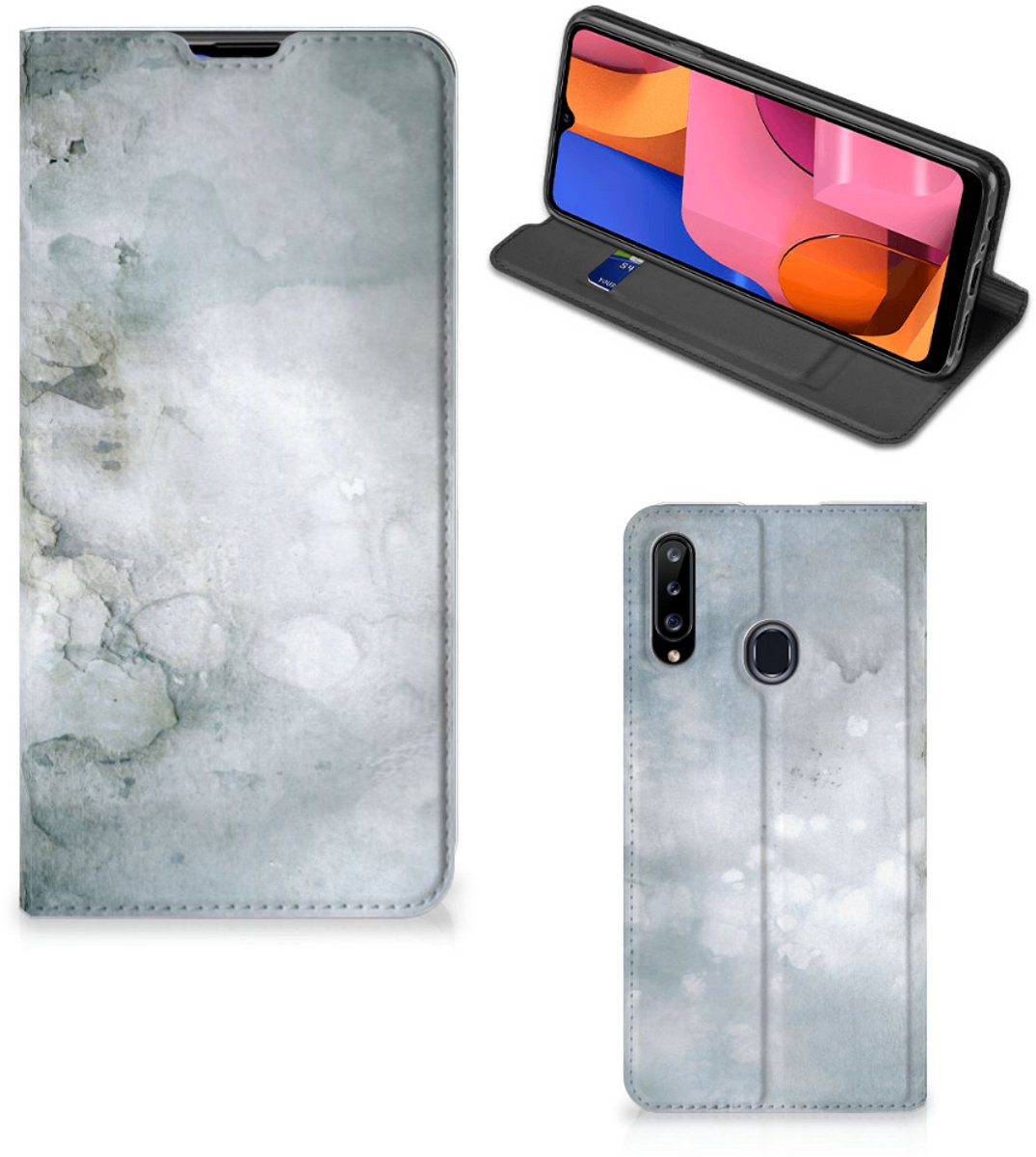 Bookcase Samsung Galaxy A20s Painting Grey