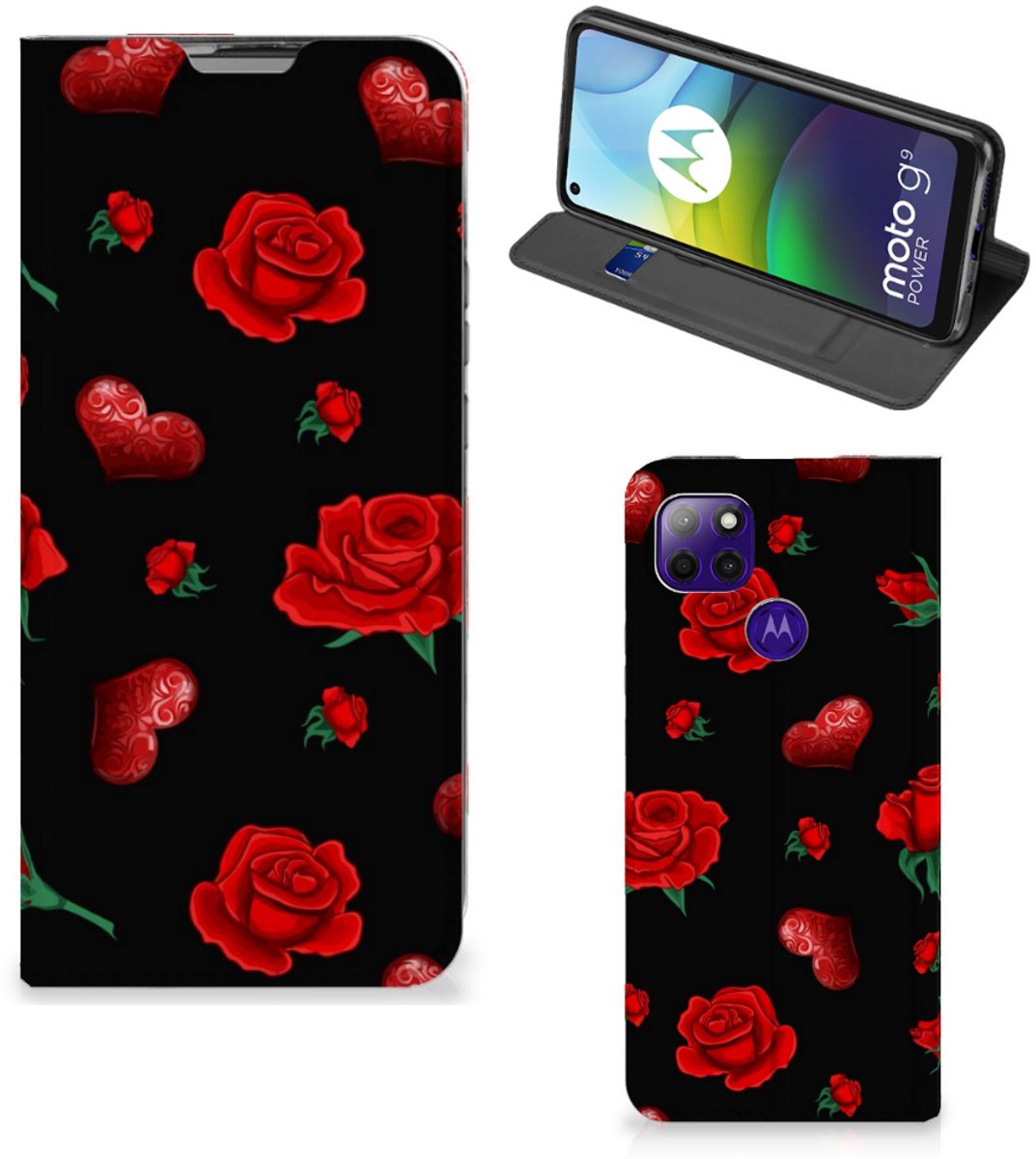 Book Case voor Motorola Moto G9 Power Magnet Case Valentine