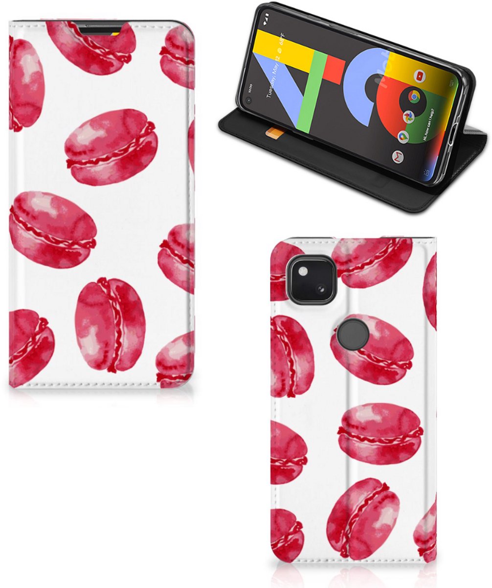 Google Pixel 4a Flip Style Cover Pink Macarons