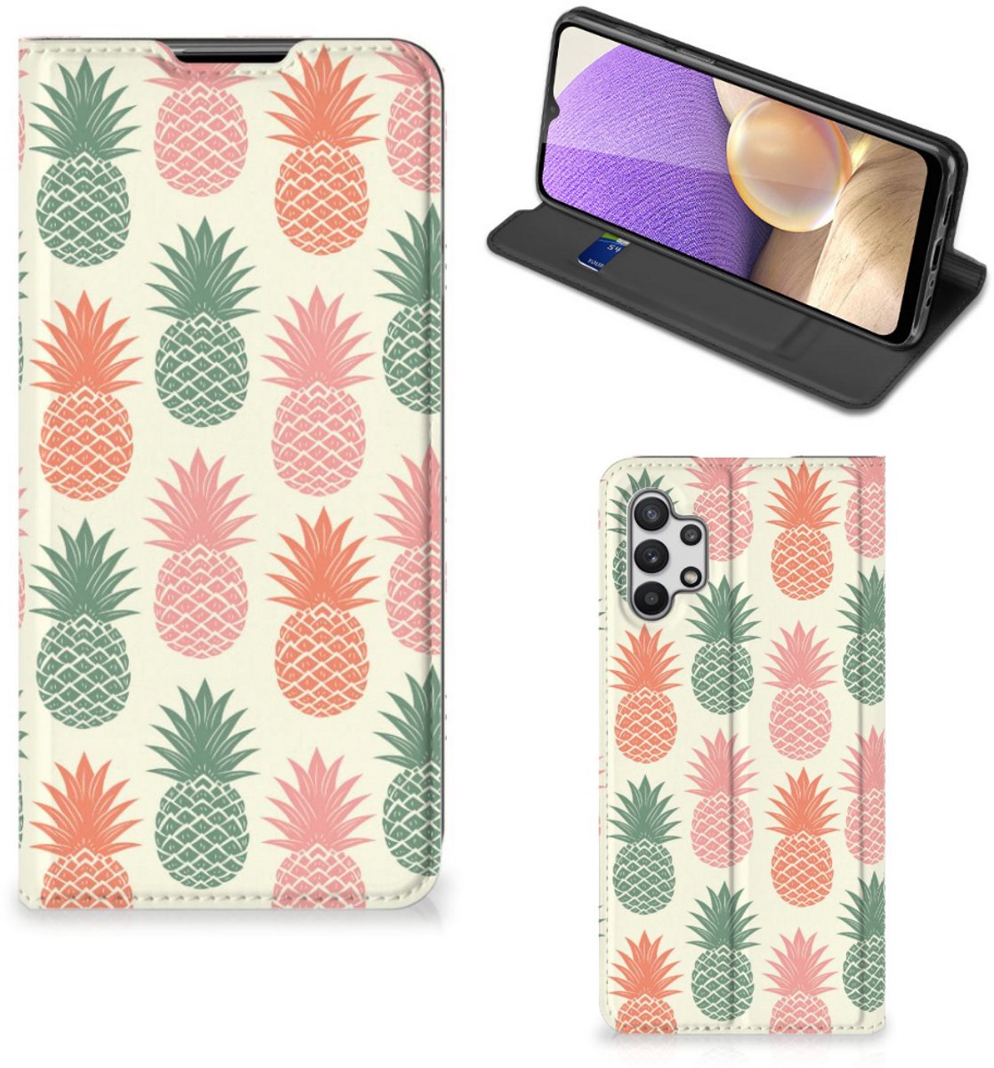 Samsung Galaxy A32 5G Flip Style Cover Ananas
