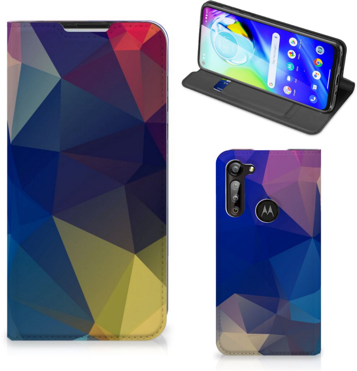 Motorola Moto G8 Power Stand Case Polygon Dark