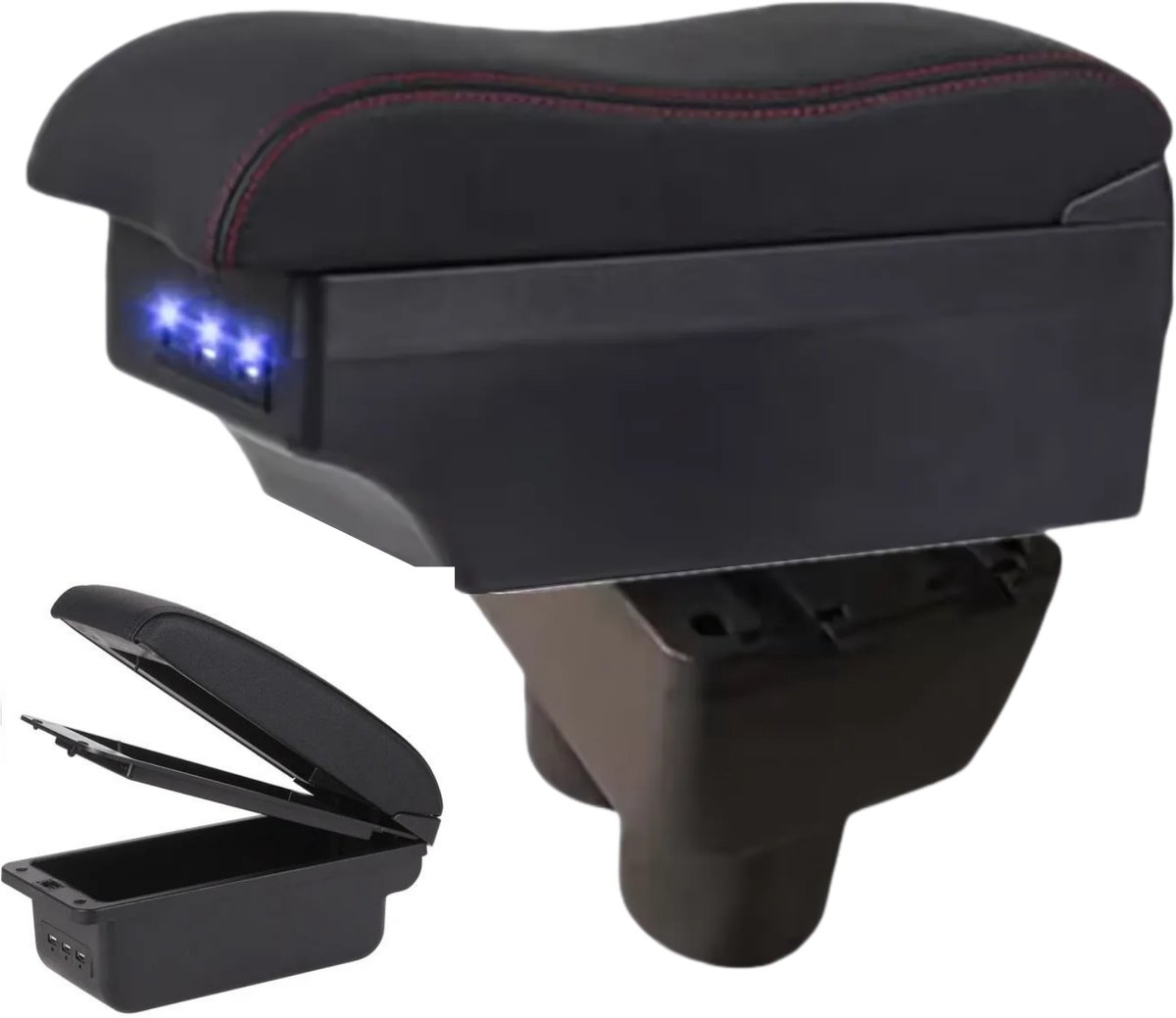 Multifunctionele Armsteun - Geschikt voor Volkswagen Caddy en Touran (2004-2019) - 7 USB Aansluitingen - Opbergvakken - Bekerhouder