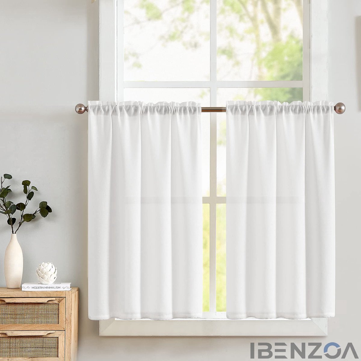 Vitrage - Wit - 90x90 cm - Polyester