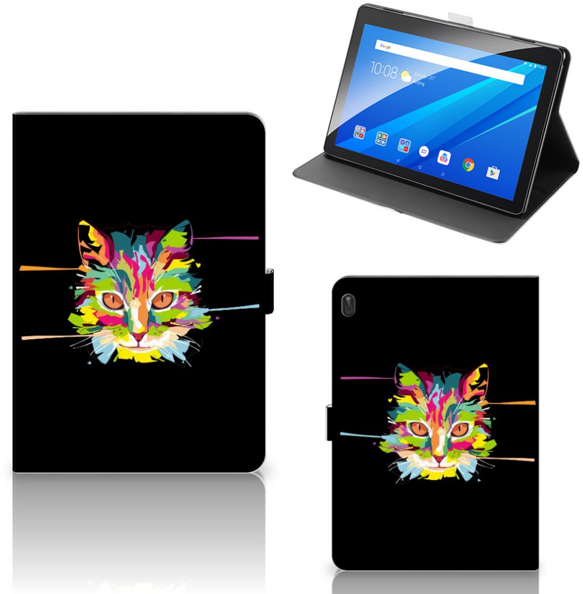 Lenovo Tab E10 Hippe Tablet Hoes Cat Color