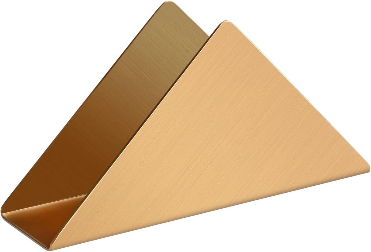 1 Pack Gouden RVS Servetriethouder - Minimalistische Driehoekige Metalen Servetdispenser - Cocktail Servetten Organizer voor Thuisgebruik
