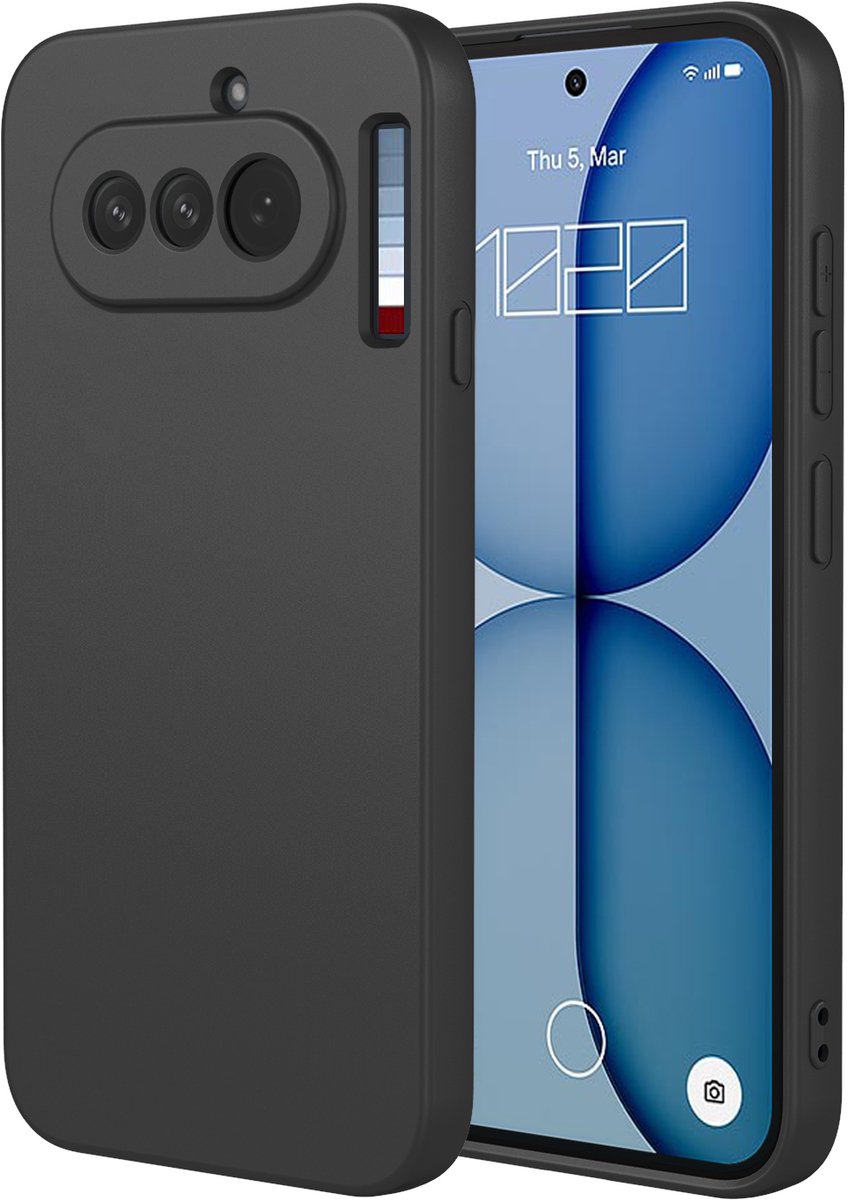 MobyDefend Hoesje - Geschikt voor Nothing Phone (4a) - Matte Siliconen Backcover - Zwart