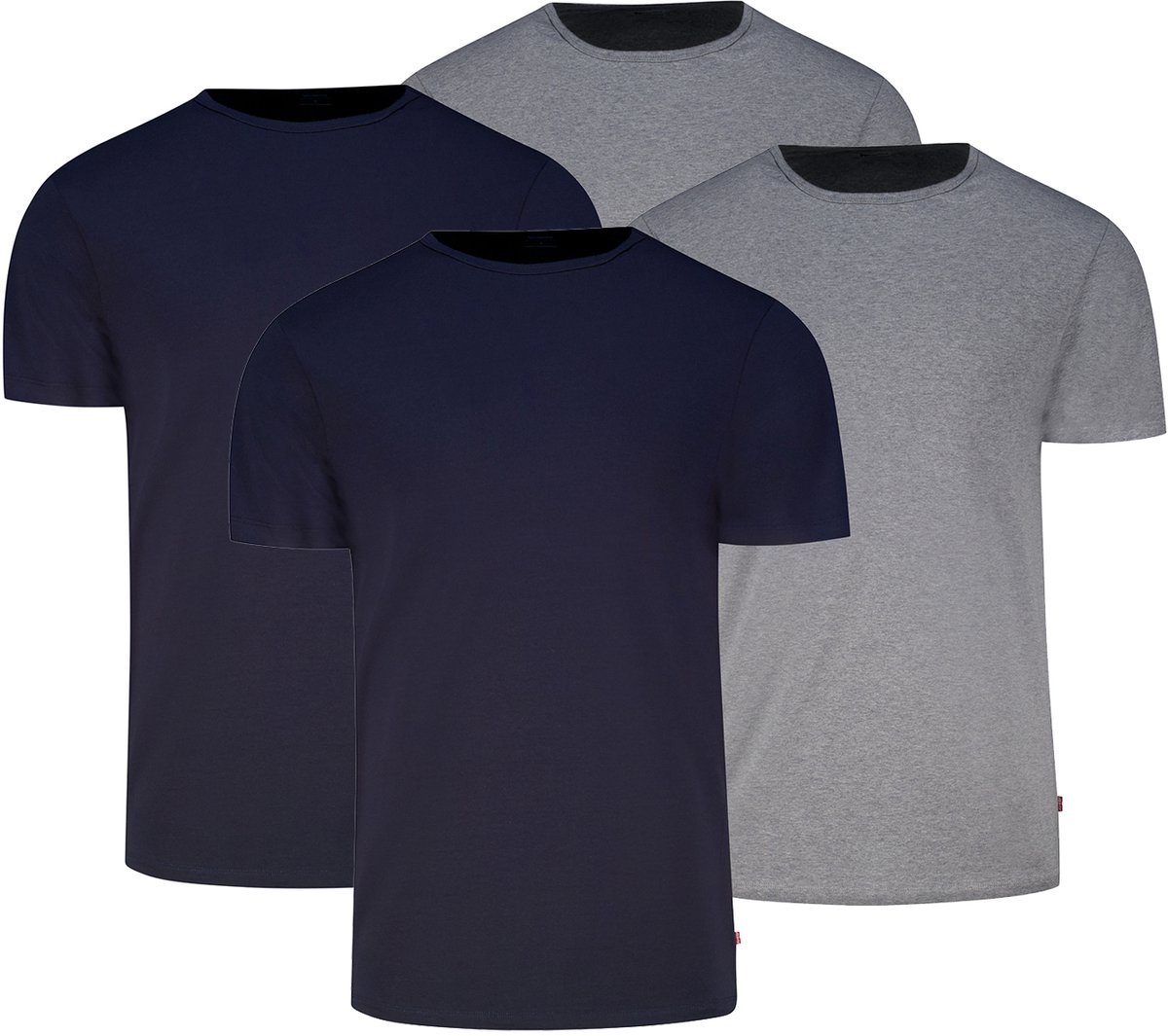 4-pack Levi’s heren T-shirt Rond-Neck Marineblauw