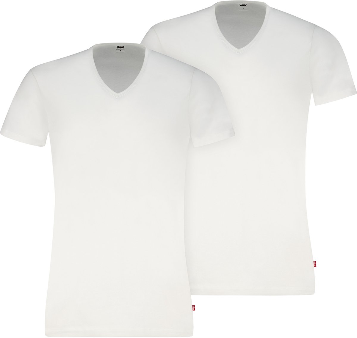 Levi’s T-shirt V-Neck 2Pack – Heren Basic T-shirt Wit