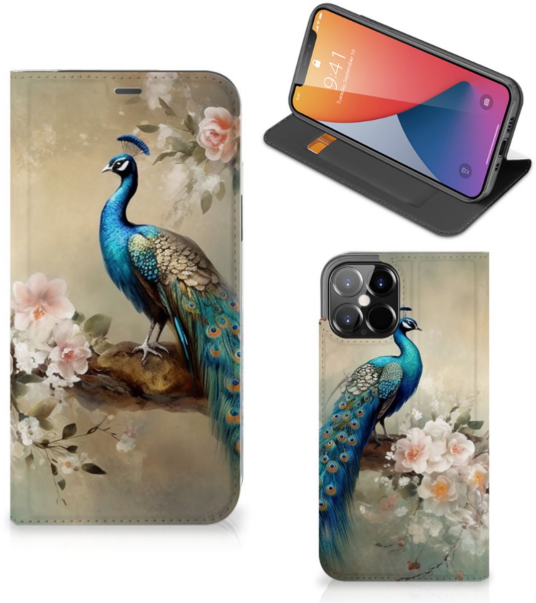 Hoesje maken voor iPhone 12 Pro Max Vintage Pauwen