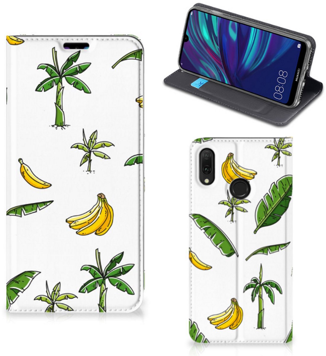 Huawei Y7 hoesje Y7 Pro (2019) Smart Cover Banana Tree