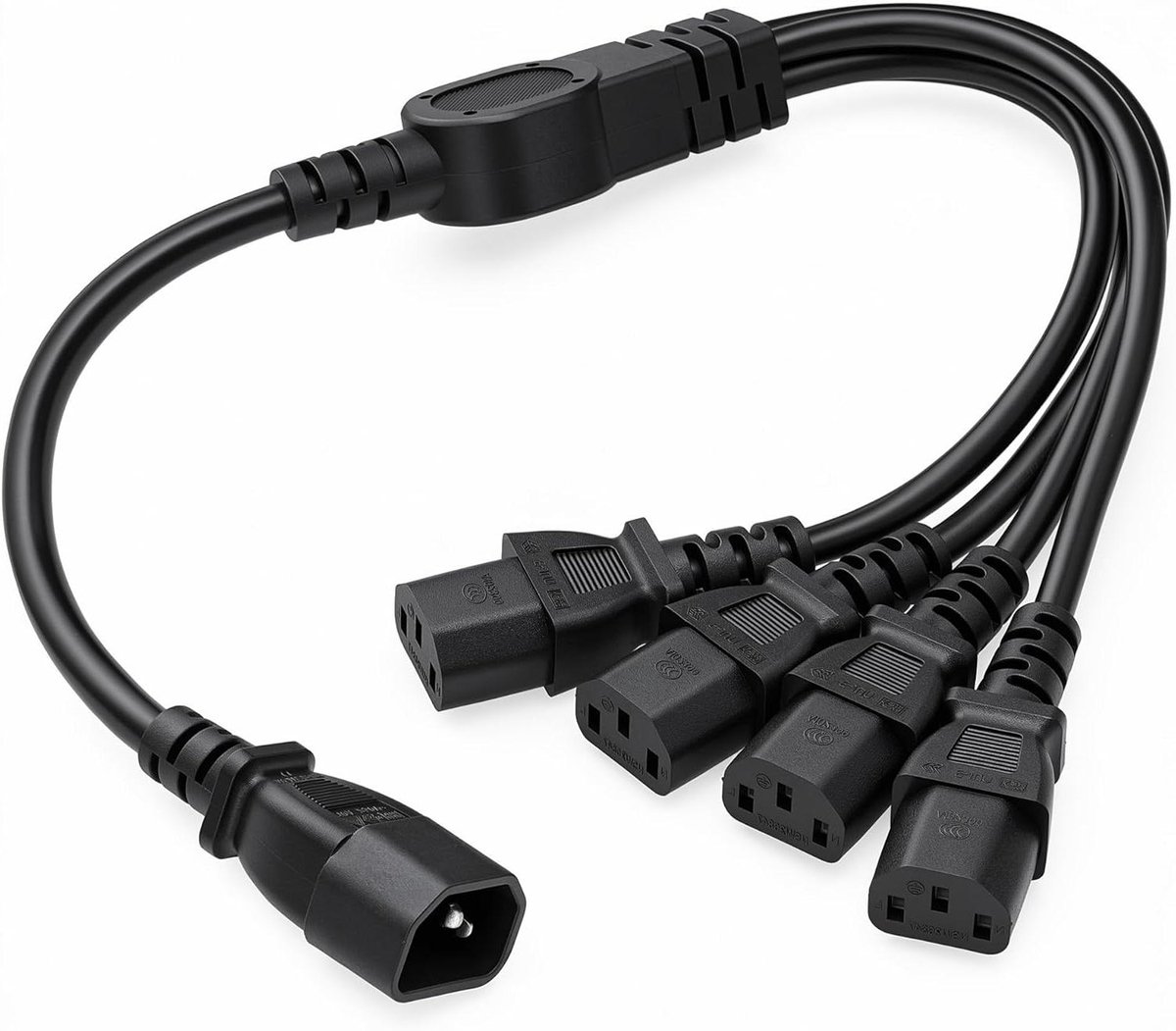 Stroomverdeler Kabel - Y Splitter - Apparaten Aansluiten - Eén Stopcontact - 60 cm - Zwart