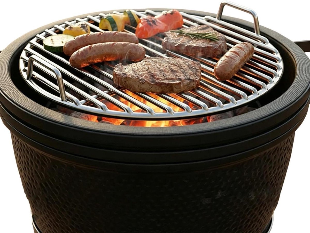 Ovenrek Hittebestendig BBQ Rooster Kookrek Gelijkmatig Grillen Antiaanbaklaag 36 x 36 x 4 cm Zilver