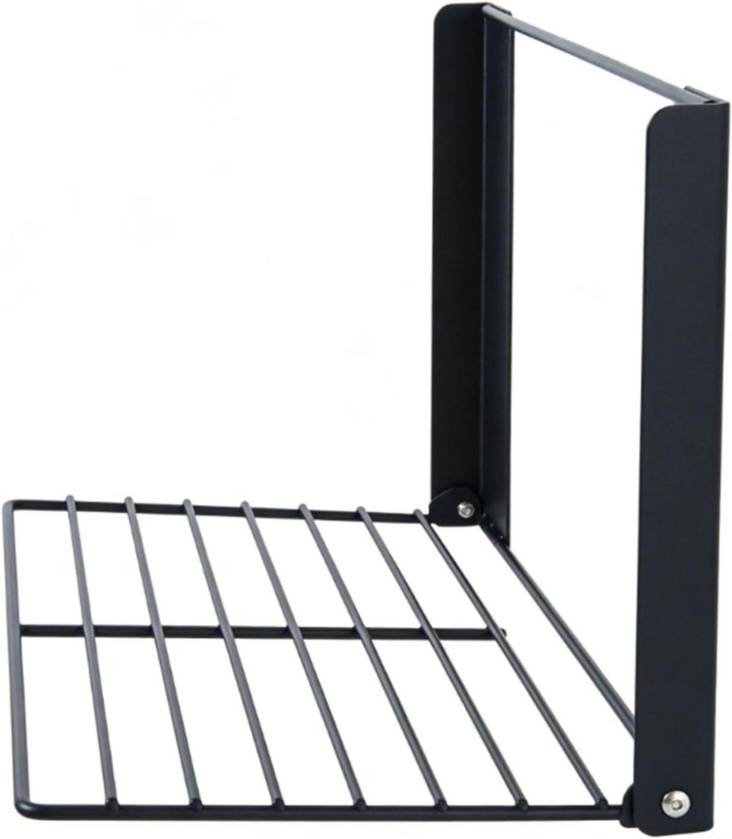 Opvouwbare Plank - Wasmachine Rek - Ruimtebesparende Opslag - Bevestiging Zonder Gereedschap - 42 X 26 Cm - Zwart