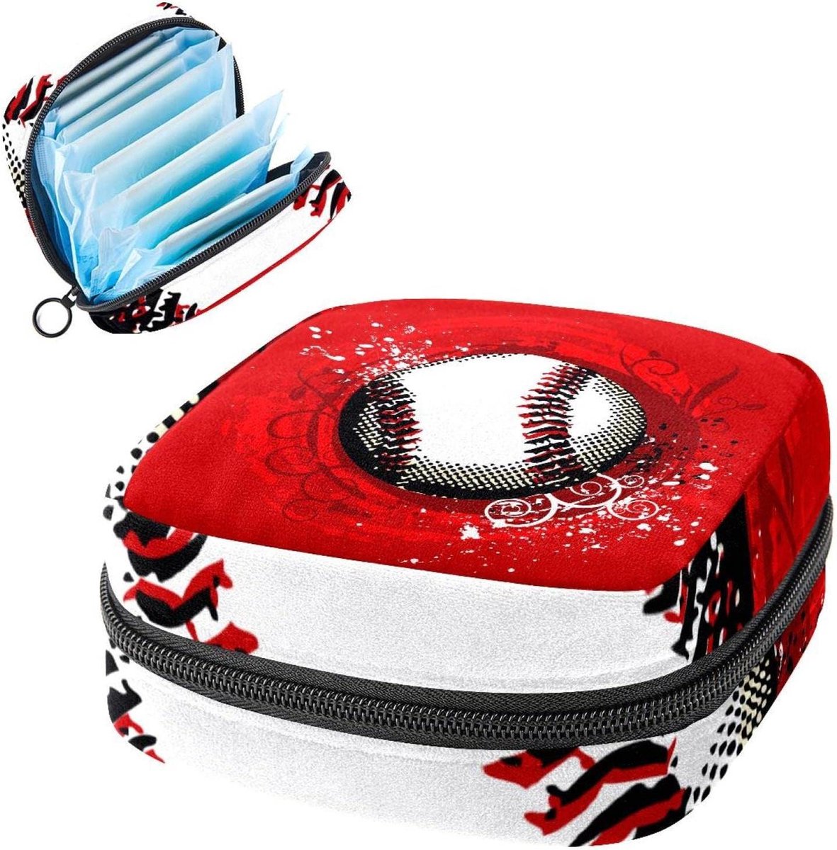 Maandverband Opbergtas - Draagbare Hygiëne Tas - Discreet Opbergen - Zacht Duurzaam Materiaal - 17x17x12 cm - Meerkleurig