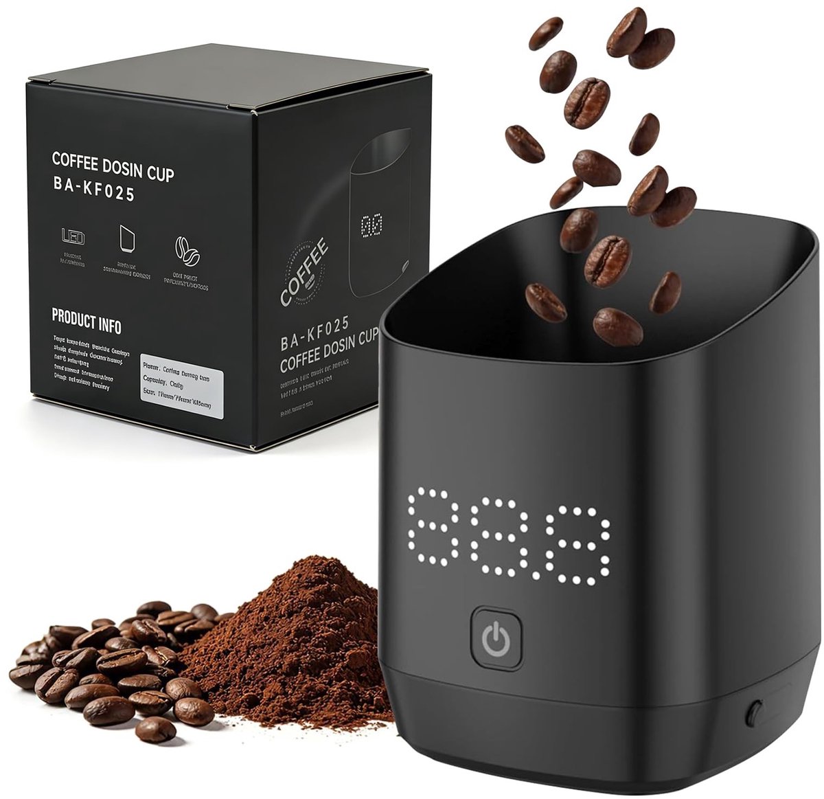 Dailygoods- Koffieweegschaal met timer - Digitale Koffieweegschaal - Barista Weegschaal - Compact - Ergonomische Bekeropening - USB-C Snelladen - Koffiemeter