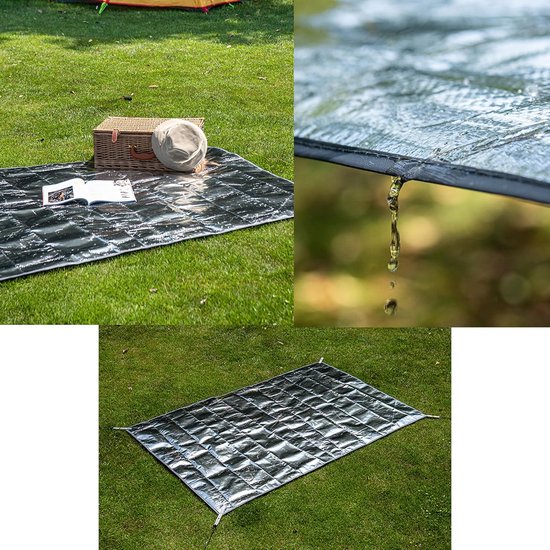 Vochtwerende Mat - Kampeeronderlegger - Outdoor Activiteiten - PE Aluminiumfolie - 200 x 200 cm - Zilver — afbeelding 3