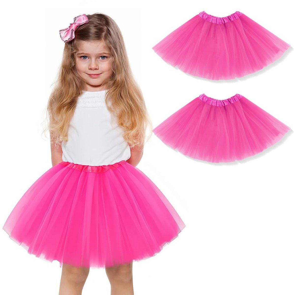 Dailygoods- Tutu-rok set van 2 stuks - Balletrok - Dansrokken - Feestrok - Tule kostuum - 3 lagen hoogwaardig tule - Dansrok