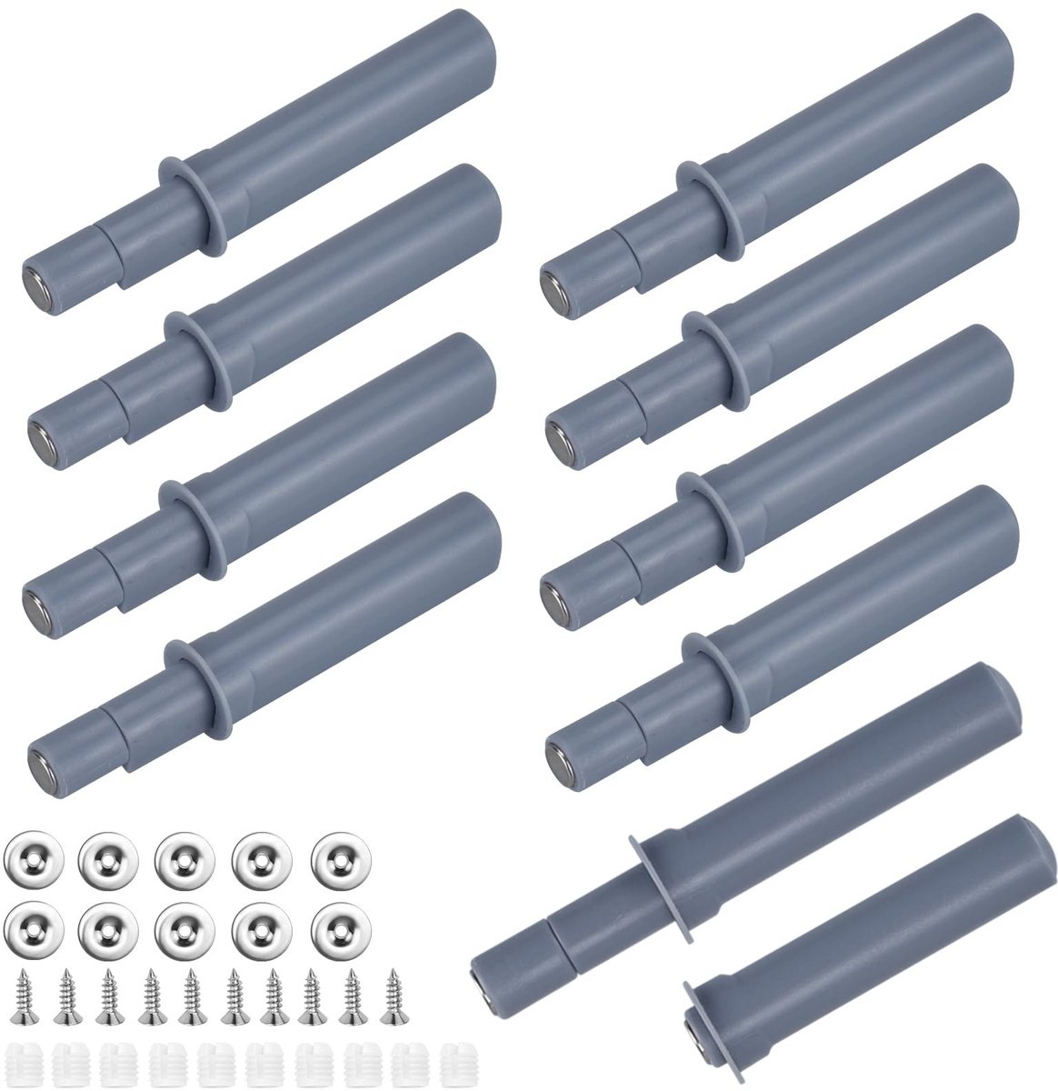 Dailygoods- Push-to-open-ladesysteem 10 stuks - Schokdemper - Deursluitsysteem - Magnetische vergrendeling - Duurzaam ABS-materiaal - Geschikt voor meubels - Deursysteem