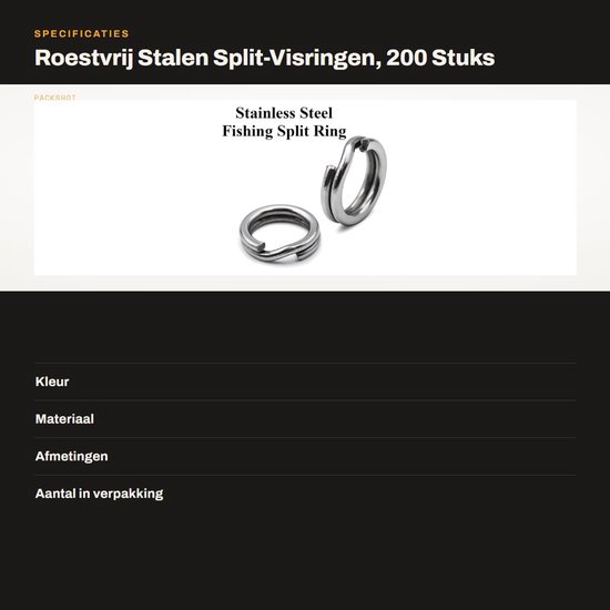 Dailygoods- Splitvisringen Roestvrij Staal - 200 Stuks - Meerdere Maten - Hoge Sterkte - Corrosiebestendig - Dubbele Ring Ontwerp - Vishaken van Dailygoods — afbeelding 3