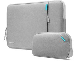tomtoc Defender-A13 360 beschermende laptophoes set voor 13-inch MacBook Air M5/A3449 (2026) M4/A3240 M3/A3113 M2/A2681 M1/A2337, waterbestendige laptophoes met accessoiretas, geschikt voor 13" MacBook Neo A18/MacBook Pro