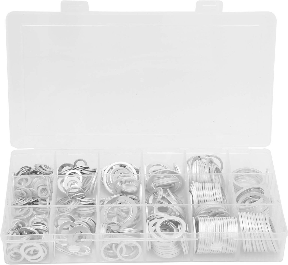 Dailygoods- Ringenset 450-delig - Aluminium - Diverse Maten - Bestand Tegen Hoge Temperaturen - Voor Trillingsbelasting - Industrieel Gebruik - Sluitringen