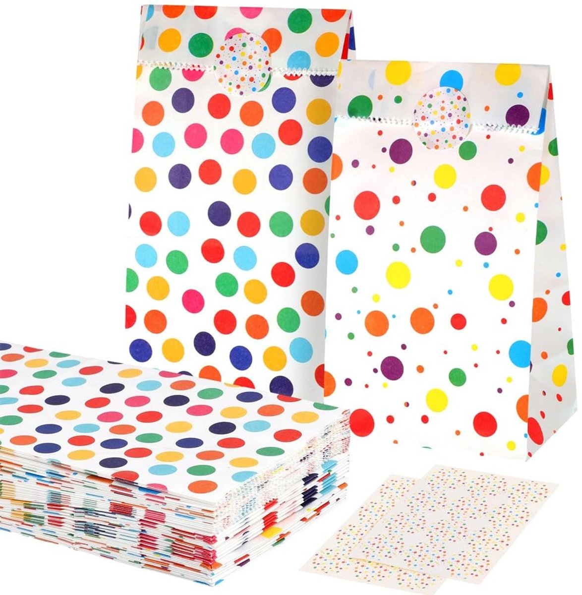 Dailygoods- Cadeautassen 50 Stuks - Papieren Geschenkzakjes - Verjaardagstas - Multifunctioneel - Lichtgewicht - Duurzaam Kraftpapier - 9 x 5,5 x 18 cm