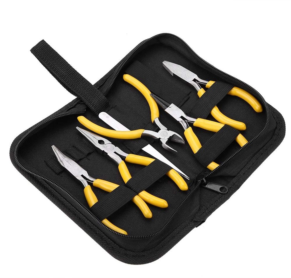 Dailygoods- Sieraden Tang - 5-delige Set - Professionele Tangenset - Inclusief Opslagdoos - Comfortabele Handgrepen - Duurzaam Roestvrij Staal - Sieraden Gereedschap