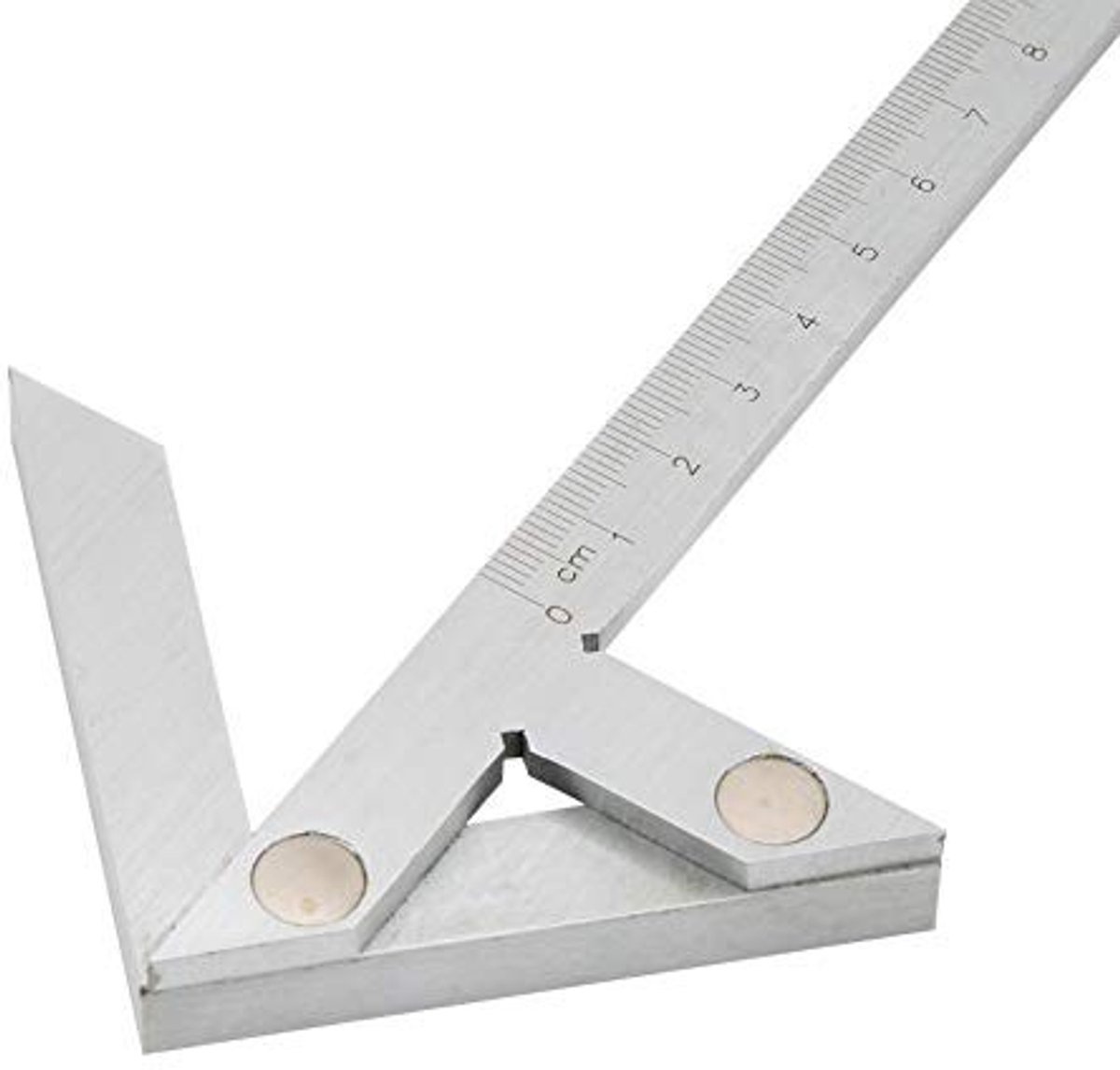 Dailygoods- Hoekmeter precisie - Centreervierkant - Koolstofstaal - Nauwkeurig meten - Afmeting 100 x 70 mm - Gewicht 196 g - Meetlat
