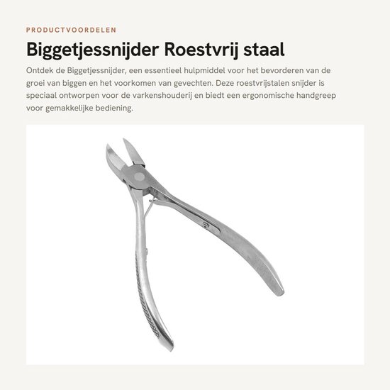 Allecto - Biggetjessnijder - Roestvrij staal - Ergonomische handgreep - Varkenssnijder - Effectief tanden snijden - Geschikt voor konijnen - Model ... van Merkloos	 — afbeelding 4