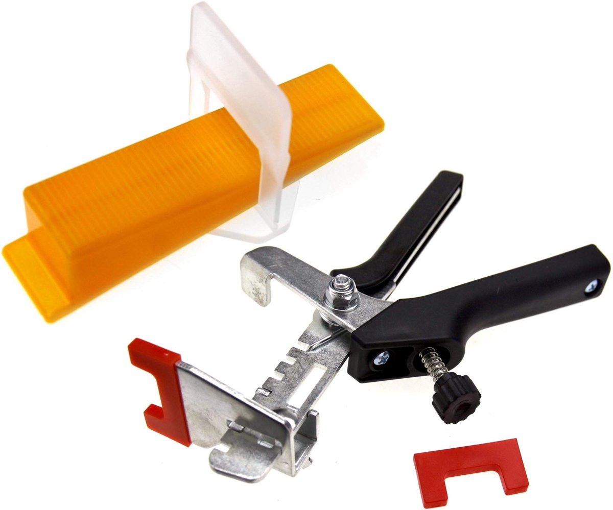 Dailygoods- Nivelleersysteem D Type - Tegel Vloeren - Nauwkeurige Nivellering - 50 Clips/Wiggen - Gereedschap - Geschikt voor Tegeldikte 8-13 mm - Tegelsysteem