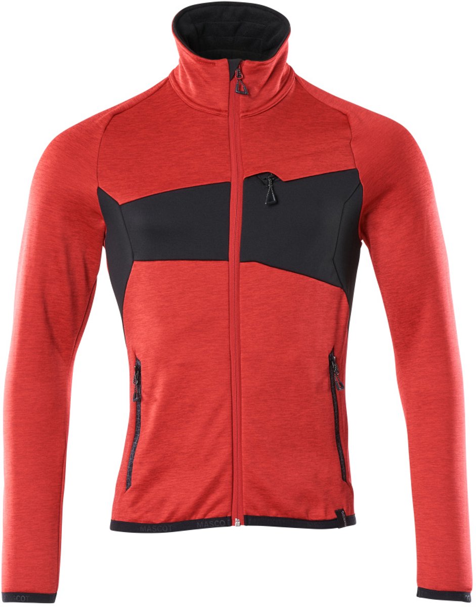 Mascot Accelerate Fleecetrui met rits 18103-316 - signaalrood/zwart - S