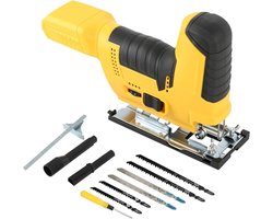 Draadloze decoupeerzaag voor Dewalt 20V Max Batterij, Borstelloze Decoupeerzaag Afgesneden Tool 2800RPM 45° Afgeschuinde zaagsneden met decoupeerzaagbladen voor recht/curve/cirkel snijden (geel voor